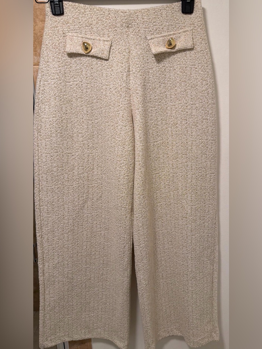 Zara Mid-rise wide leg pants